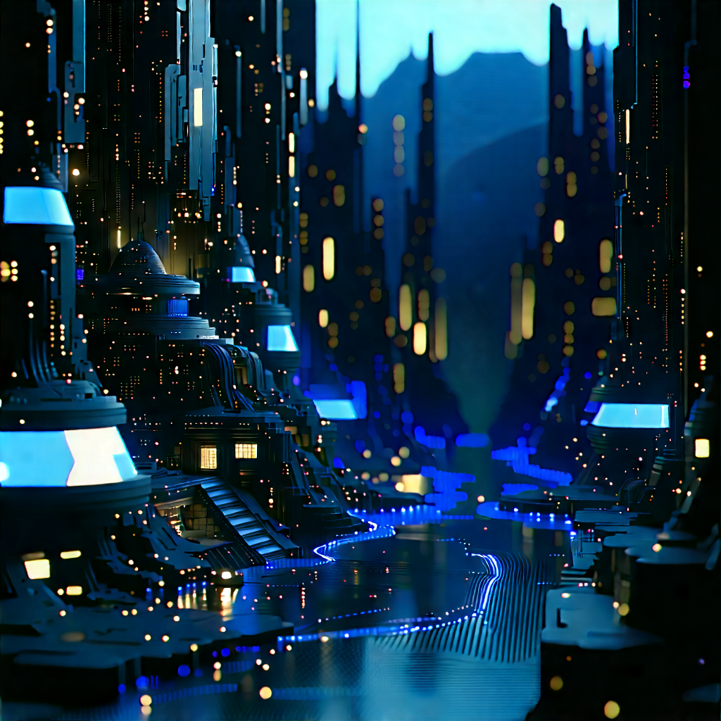Machine Learning Visualization With Futuristic City,