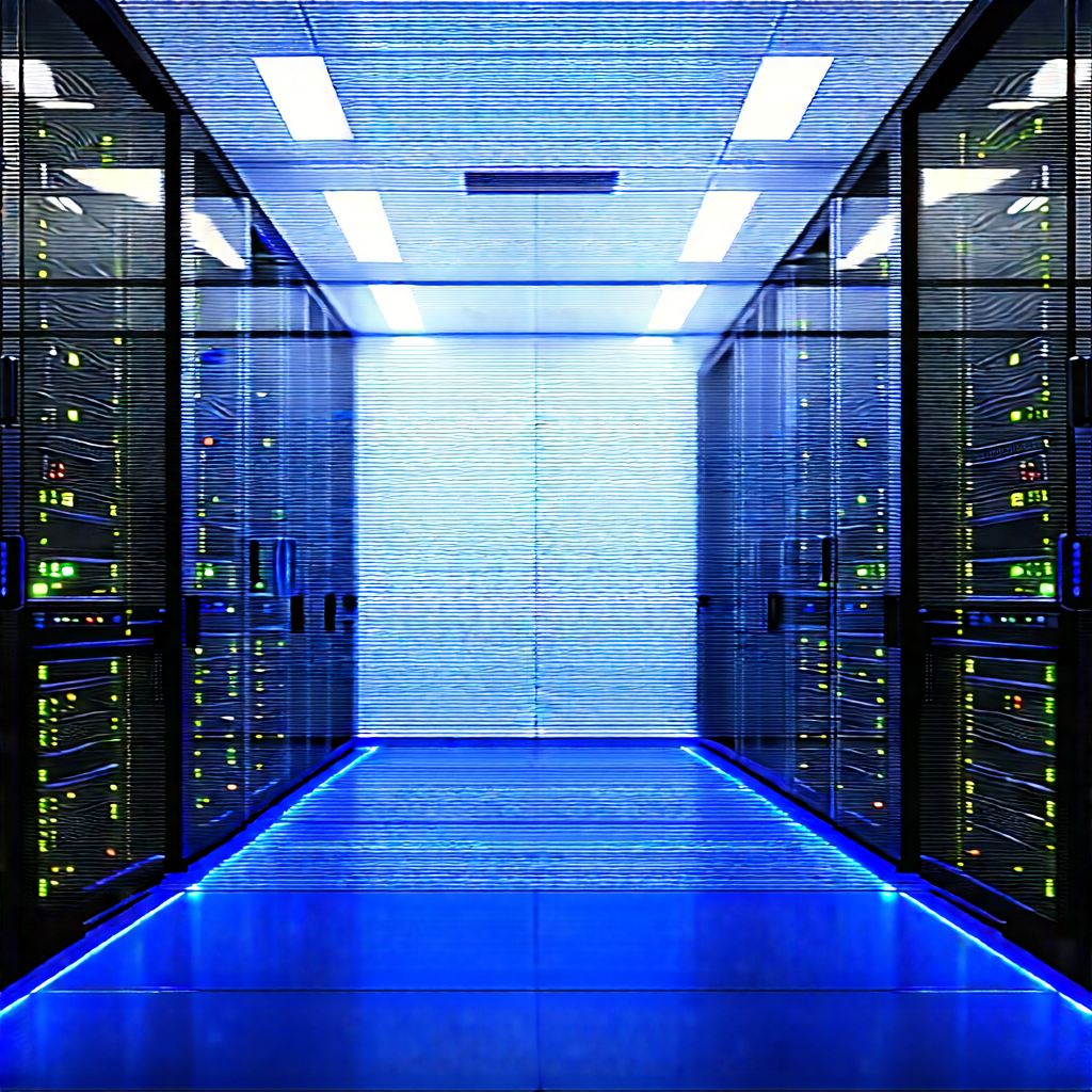 Futuristic Server Room With Image, There