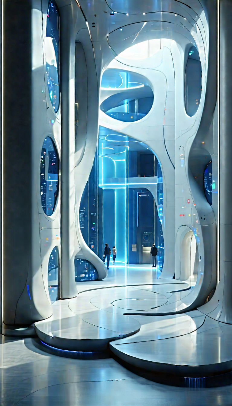 Futuristic innovation hub