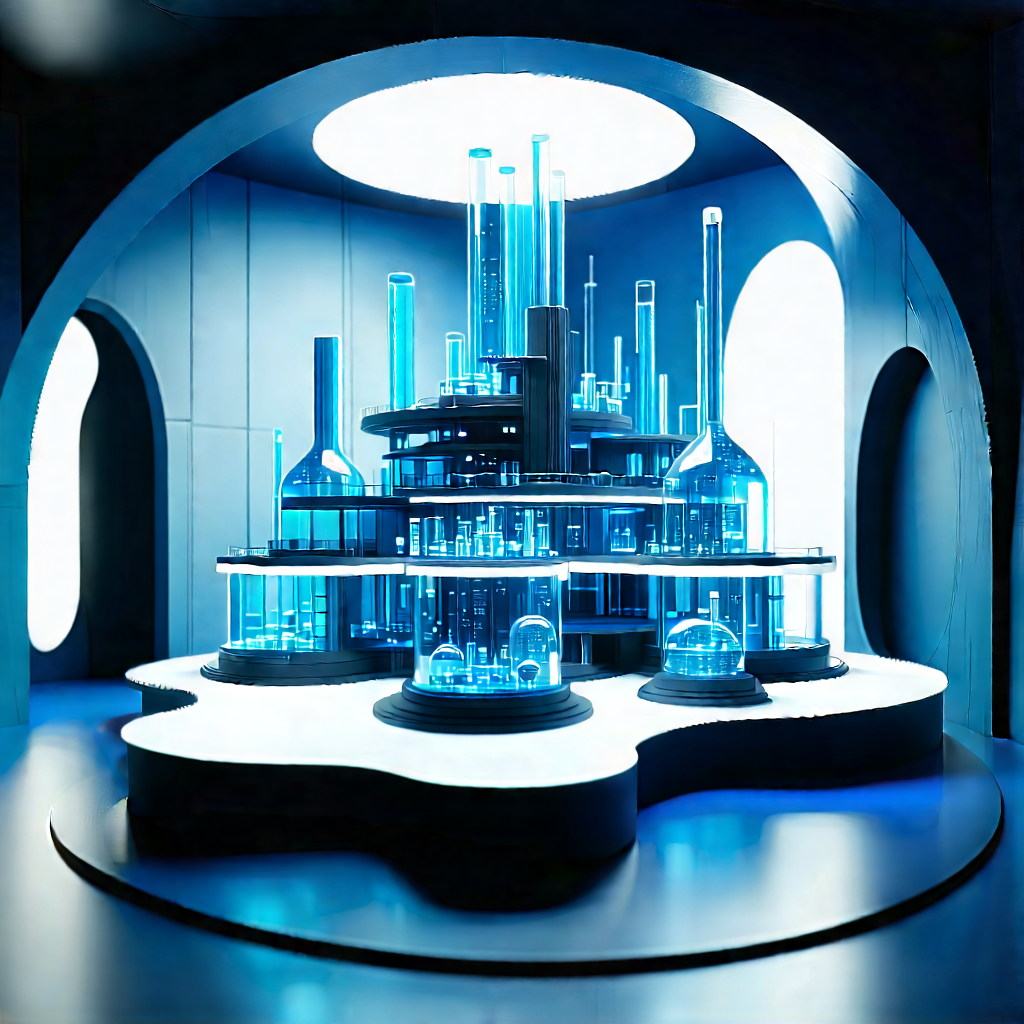 Futuristic Research Laboratory With Image, There
