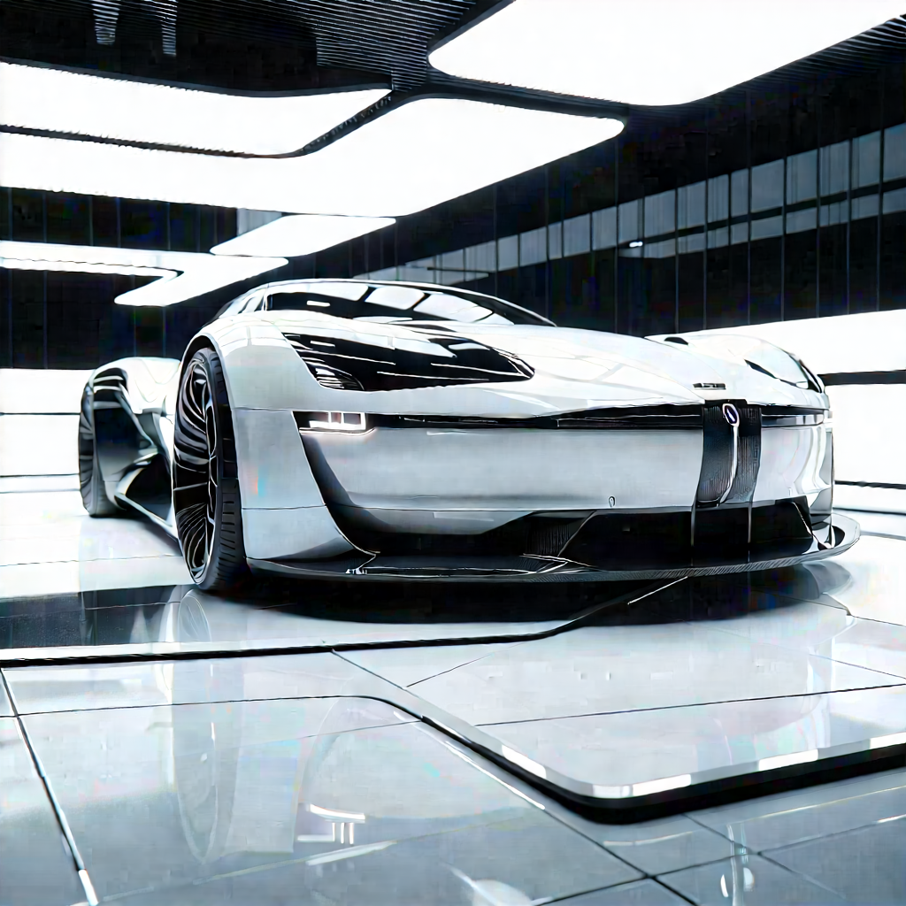 Automotive Technology In Research Center With Sleek White