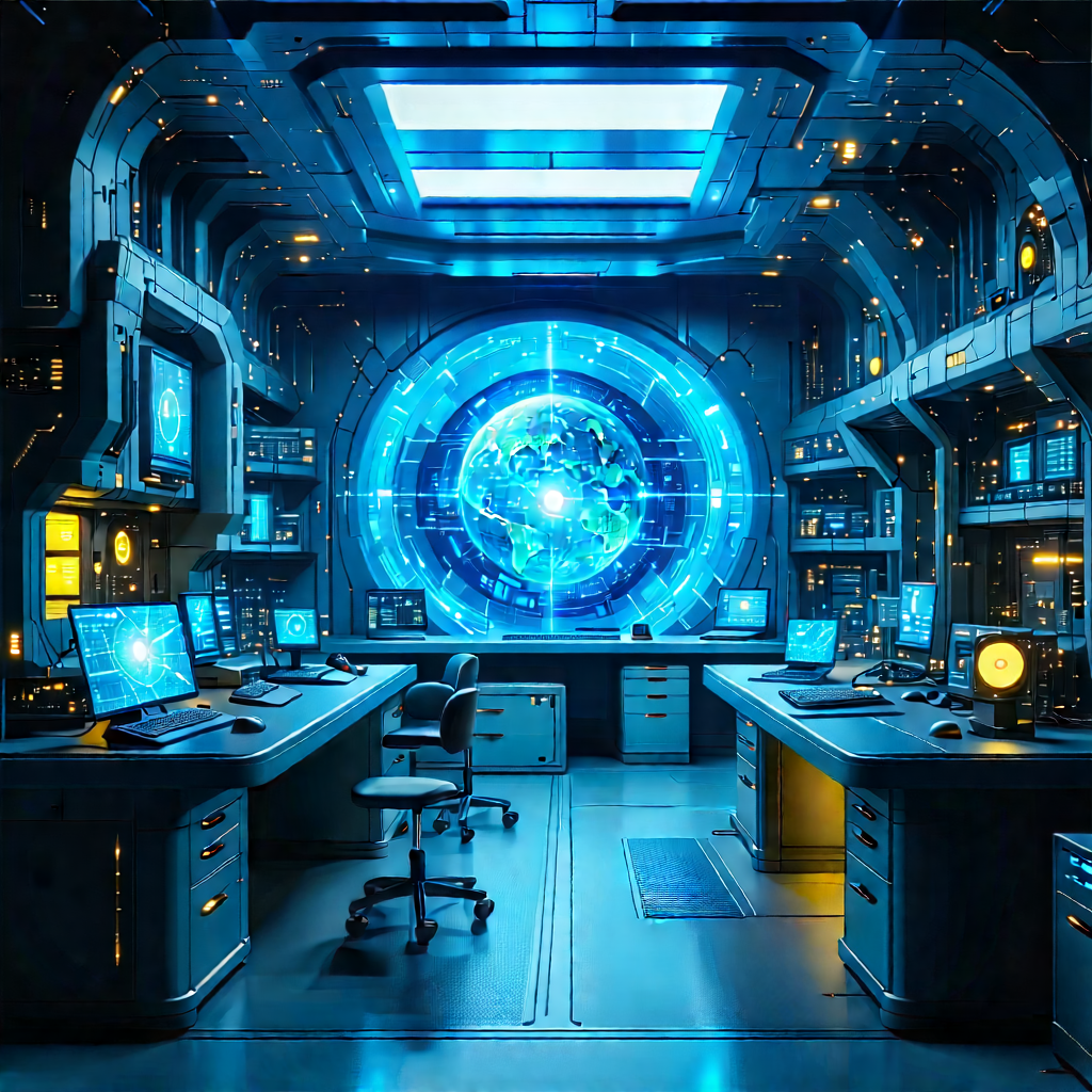 Futuristic Research Laboratory With Futuristic Setting,