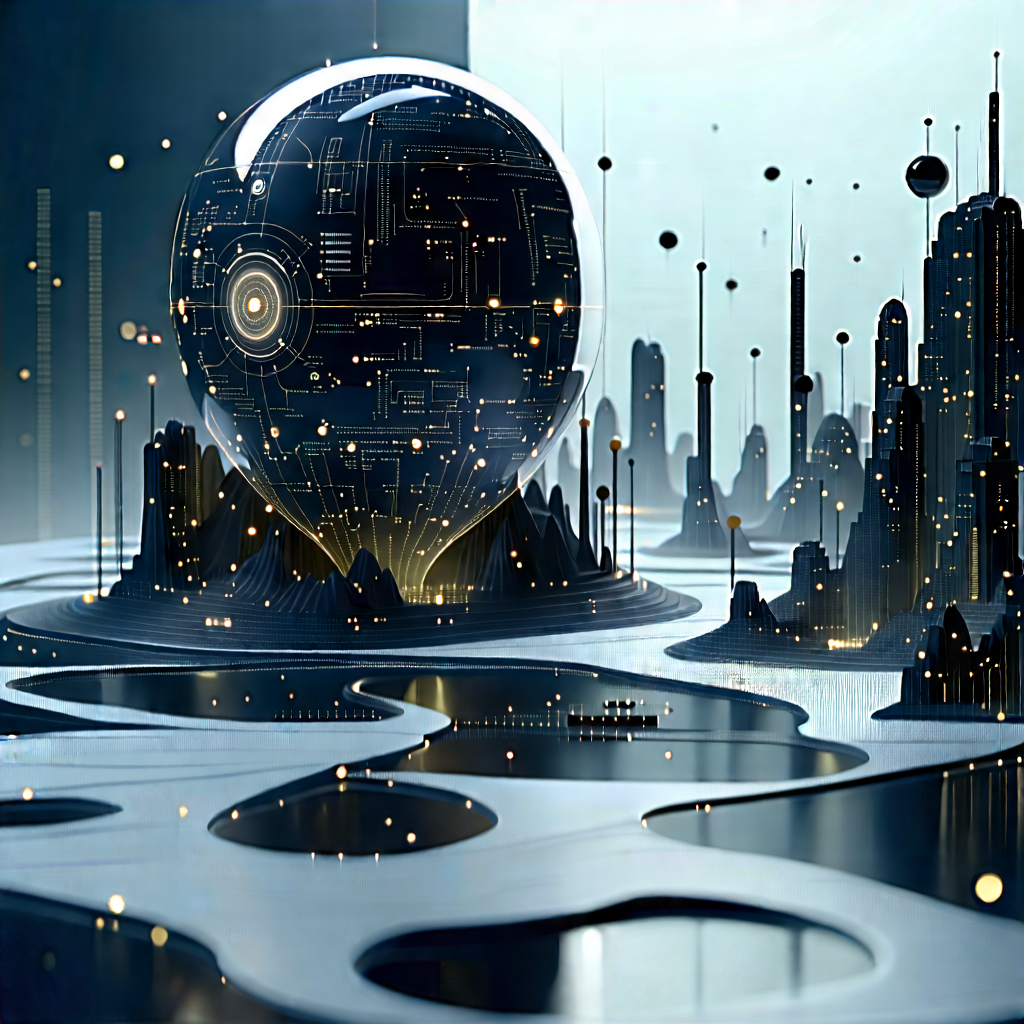 Artificial Intelligence Visualization With Futuristic Scene,
