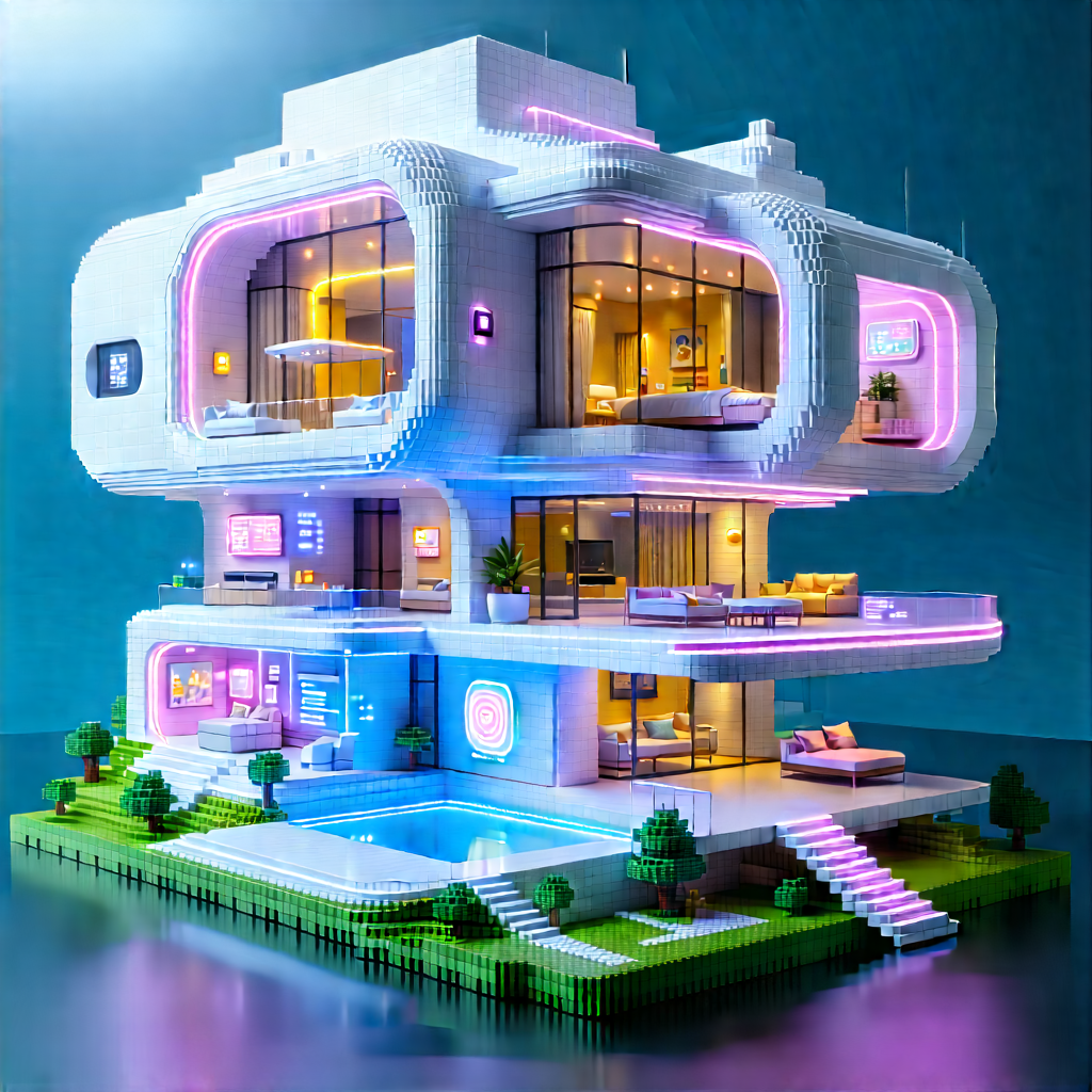 Futuristic Smart Home With Large, Futuristic-looking