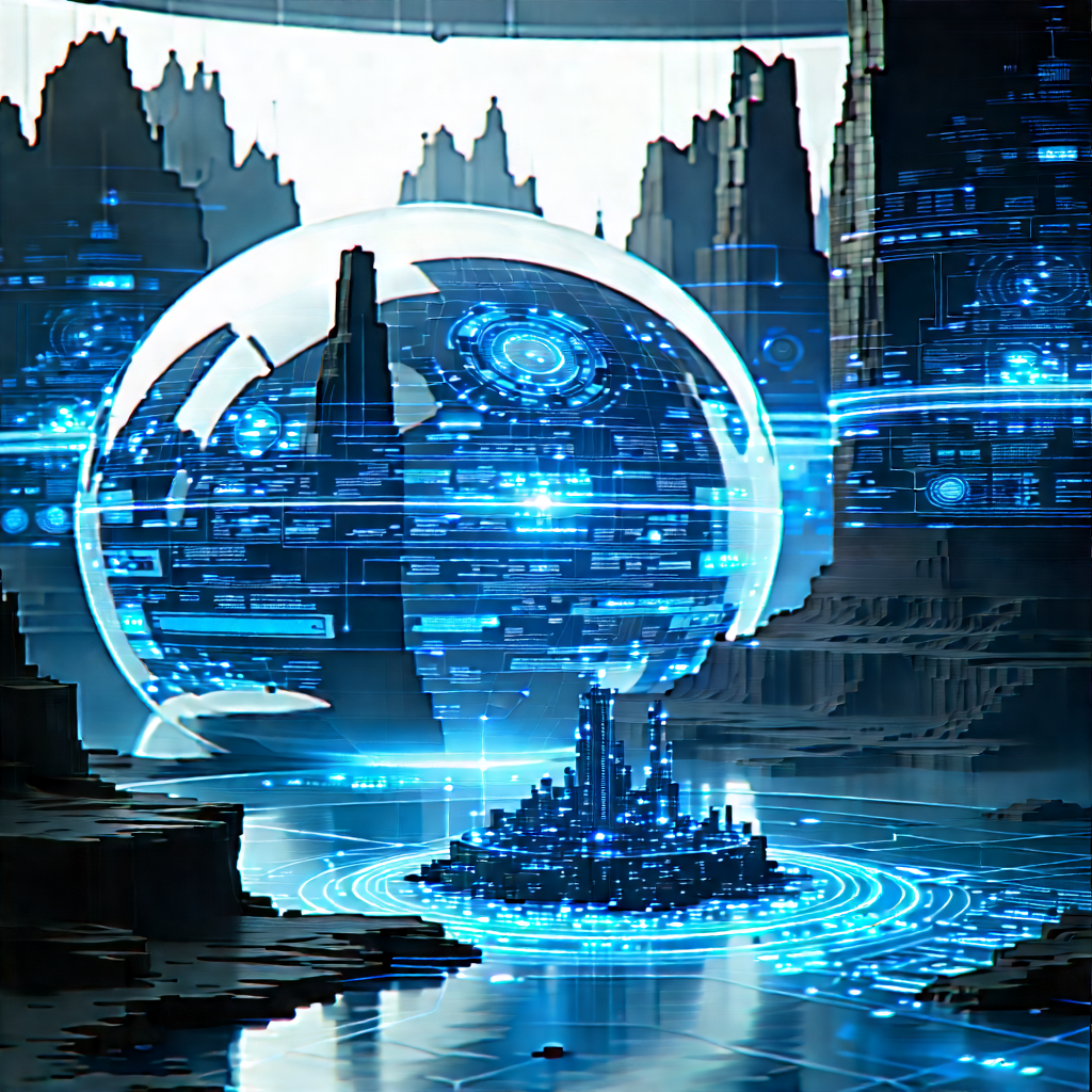 Big Data Visualization With Futuristic Scene,