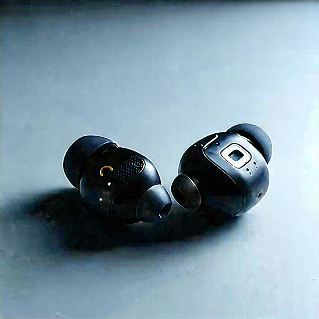 Wireless Earbuds With Streaming Content With Black Earphones