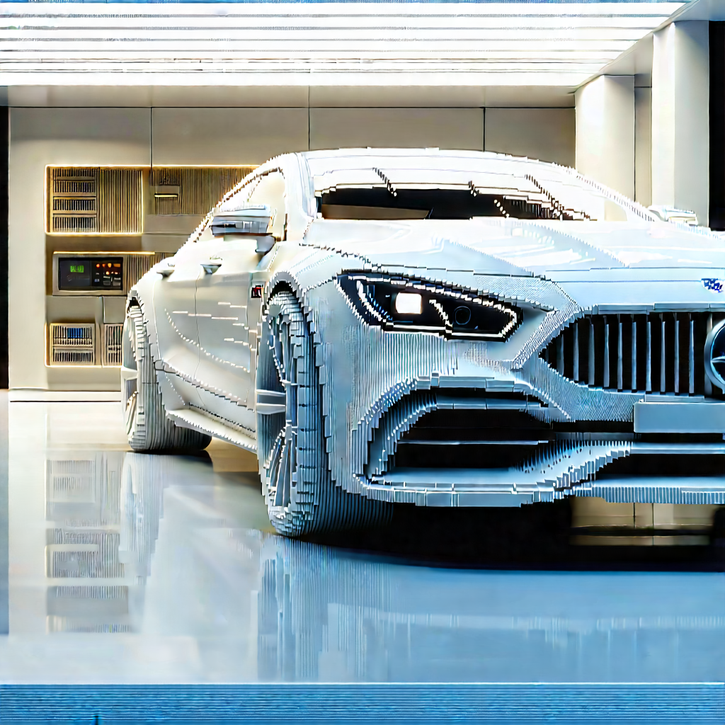 Automotive Technology In Research Center With White Sports