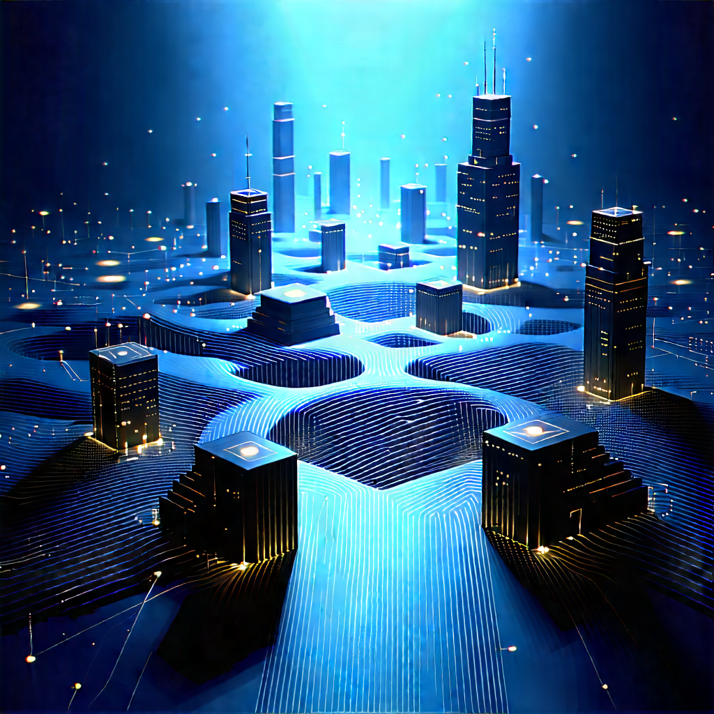 Blockchain Network Visualization With Image, Futuristic