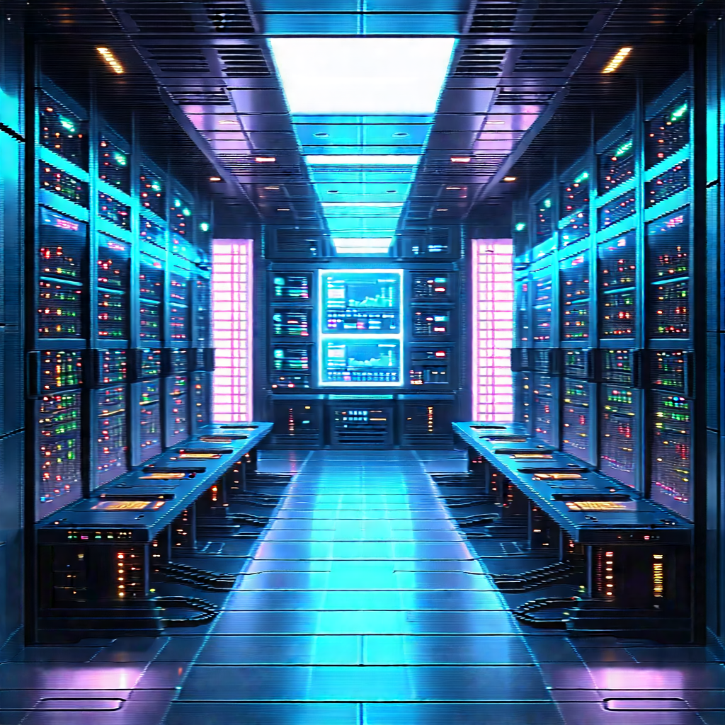 Futuristic Server Room With Image, There