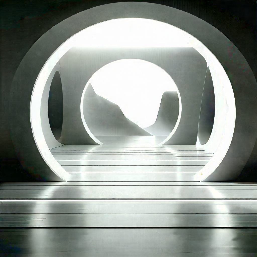Futuristic Digital Workspace With Long, Narrow