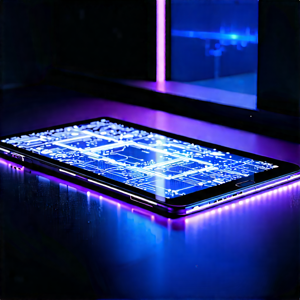 Tablet With Digital Artwork With Black Tablet