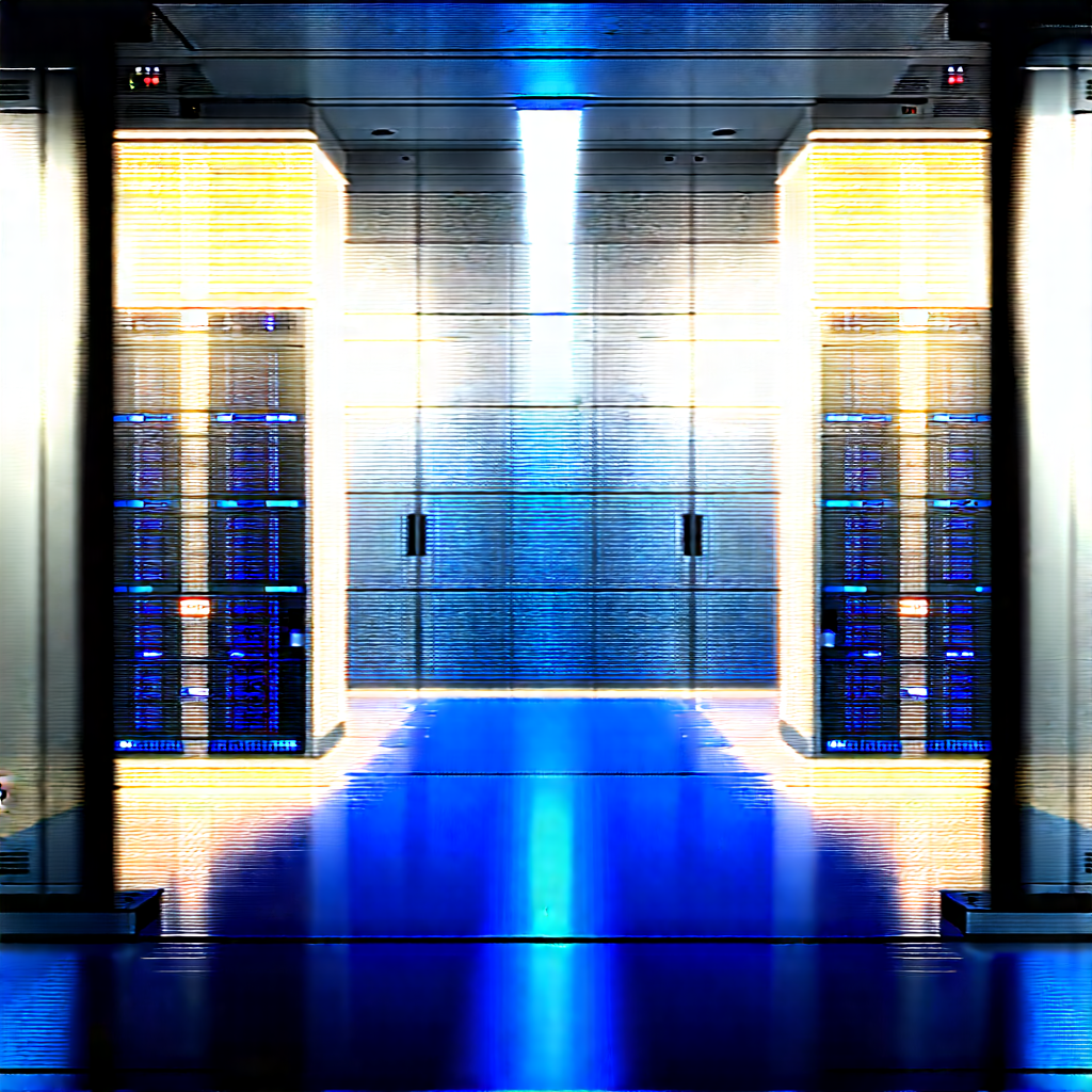 (futuristic:1.13) Server Room With Image, There
