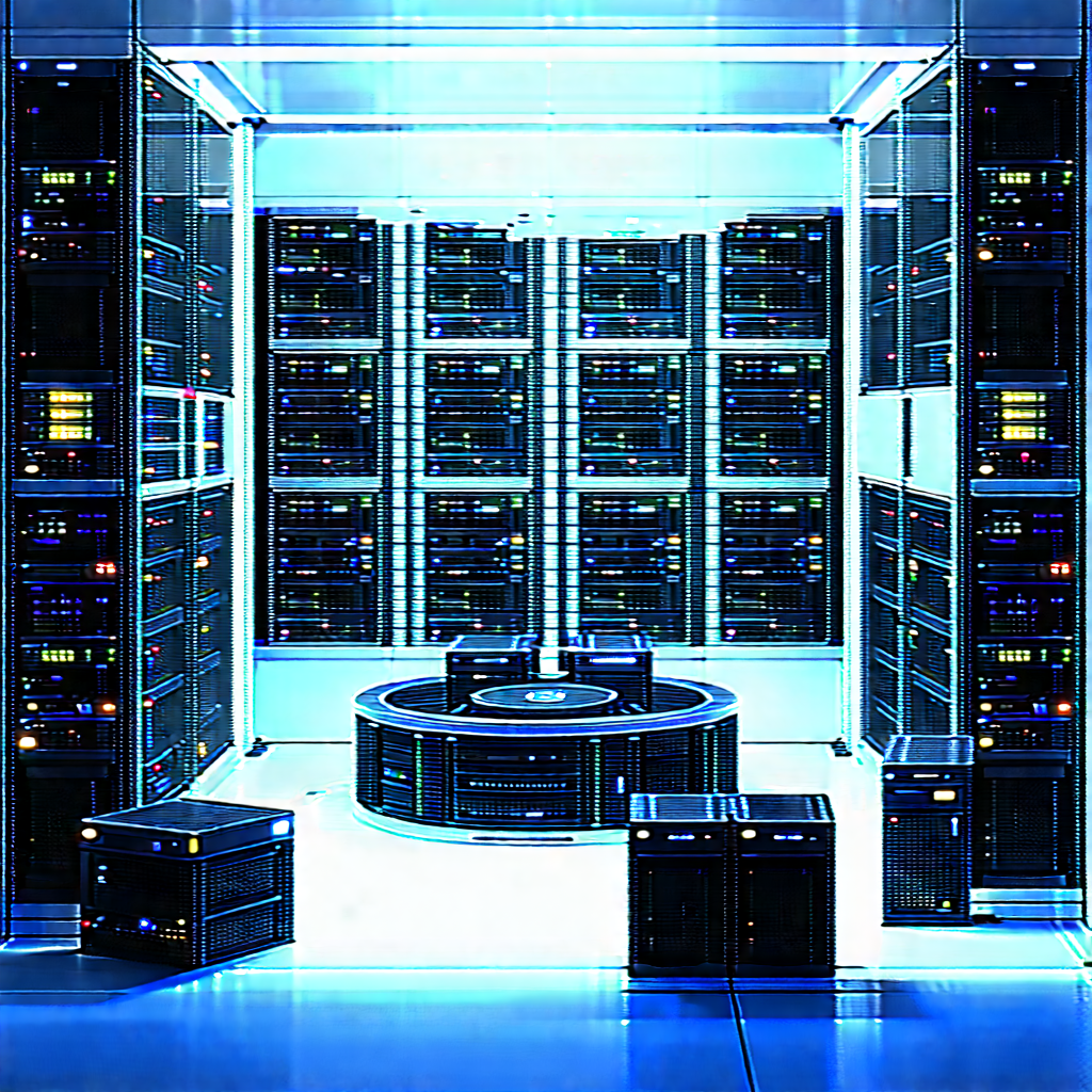 Futuristic Server Room With Image, There