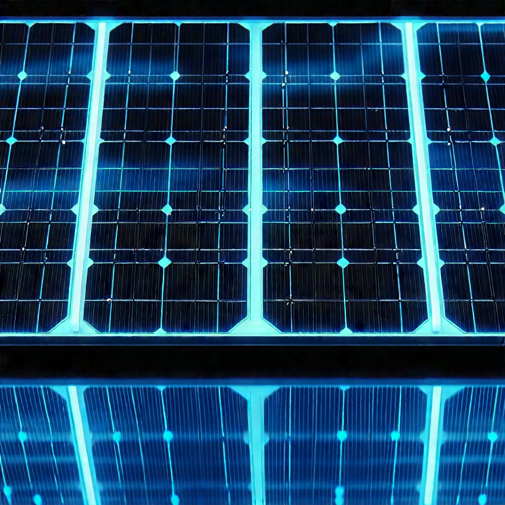 Solar panel with neon accents