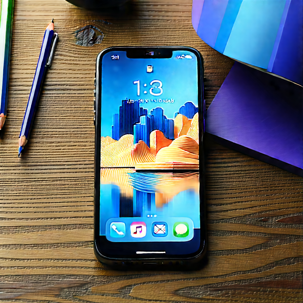 Smartphone With (digital:1.43) Artwork With Black Iphone