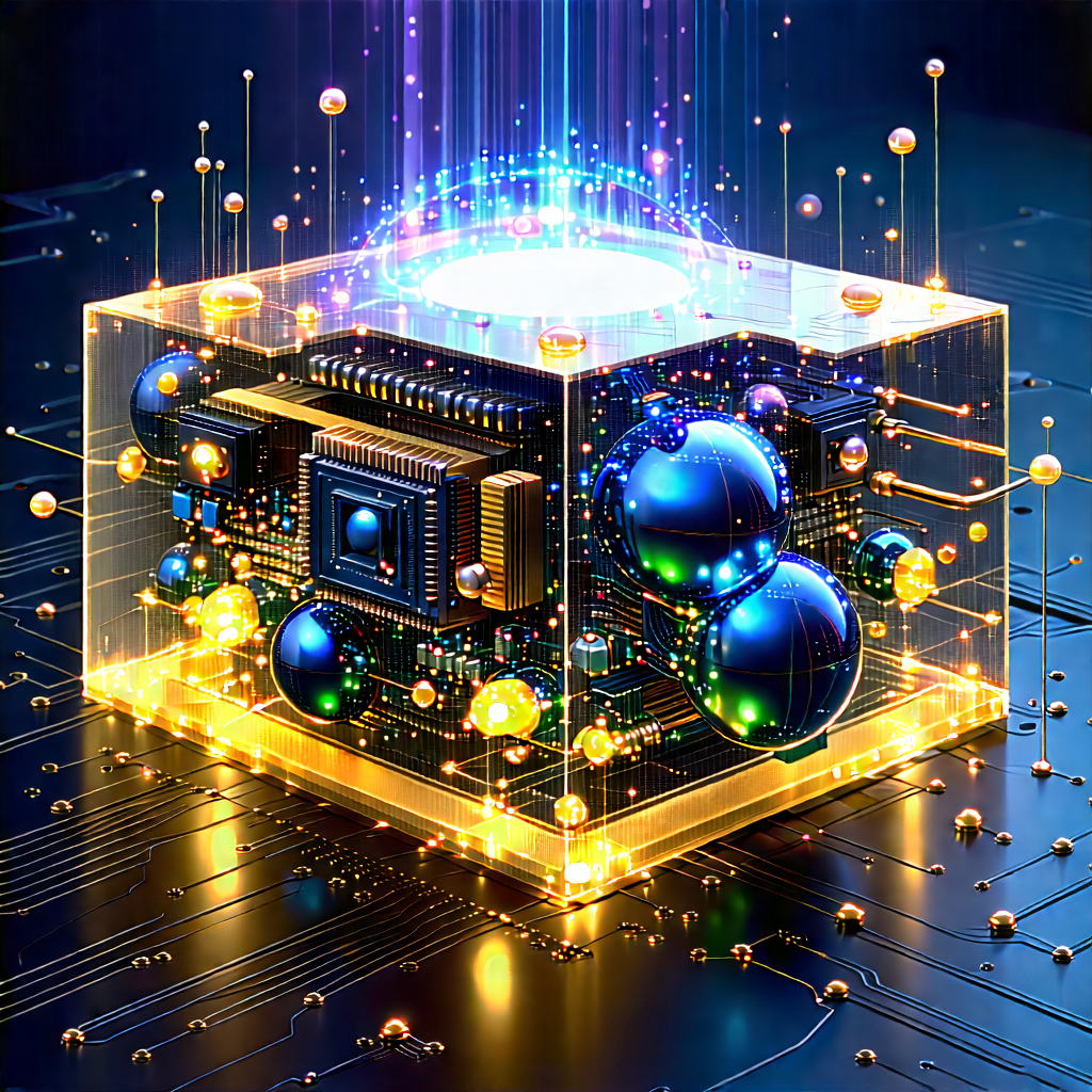 Quantum Computer With (digital:1.18) Particles With Image, There