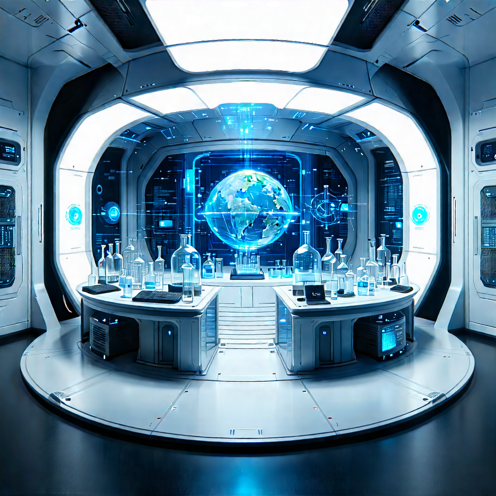 (futuristic:1.34) Research Laboratory With Futuristic Setting,