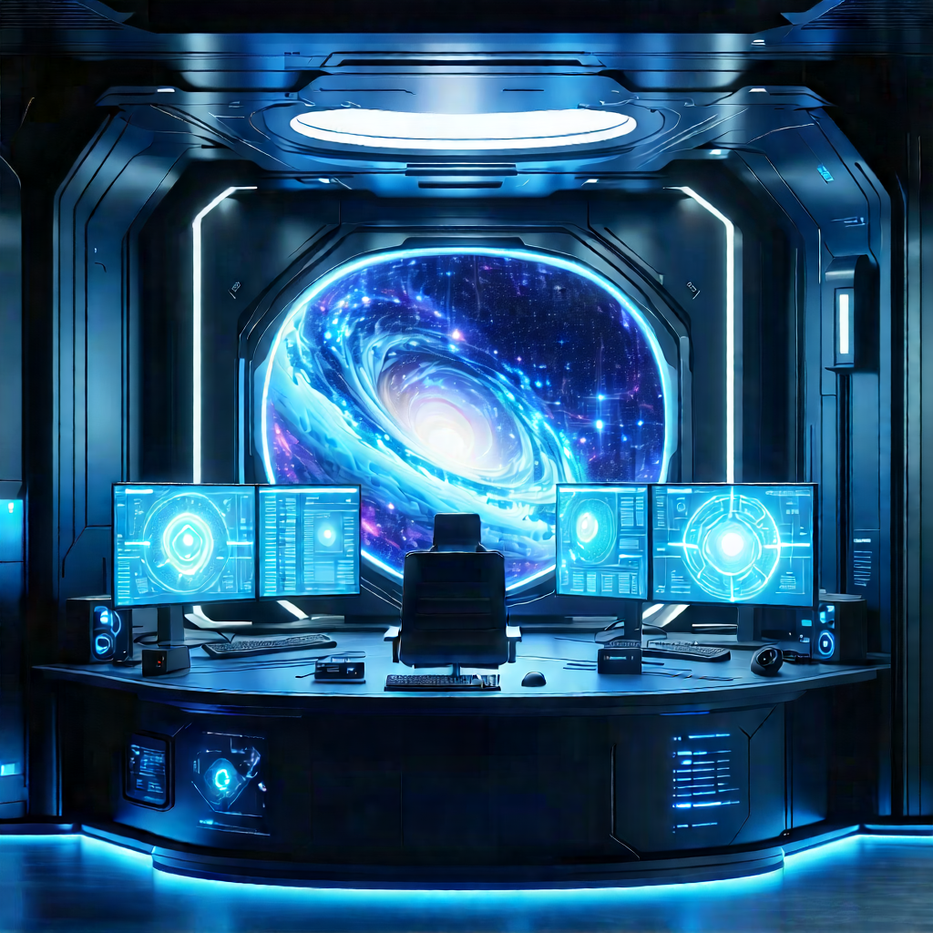 Futuristic Tech Startup Office With Image, There