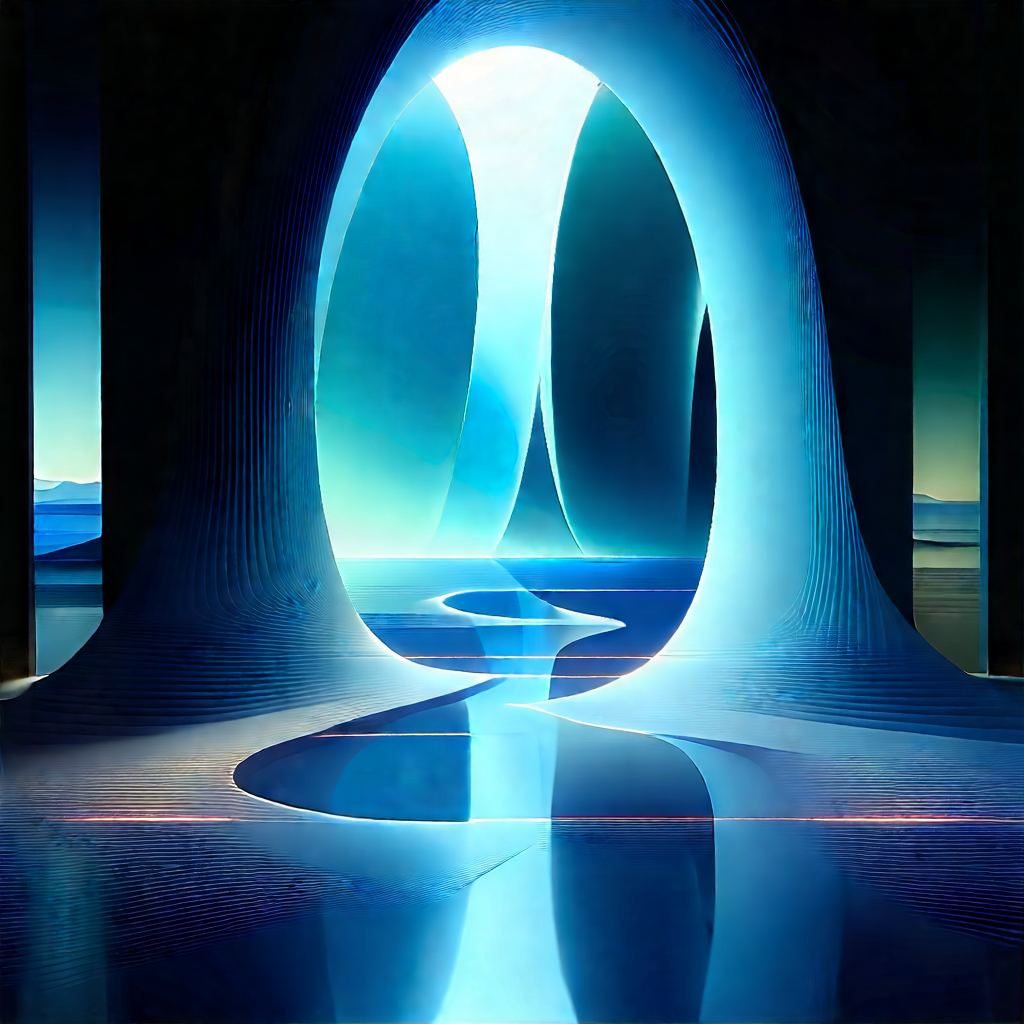 Futuristic Tech Startup Office With Painting Futuristic