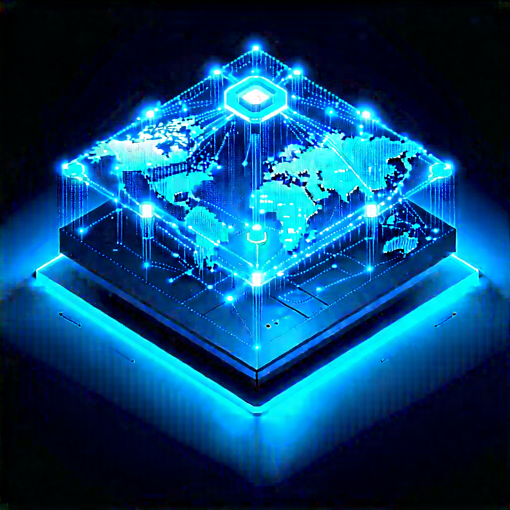 Blockchain Network Visualization With Blue White