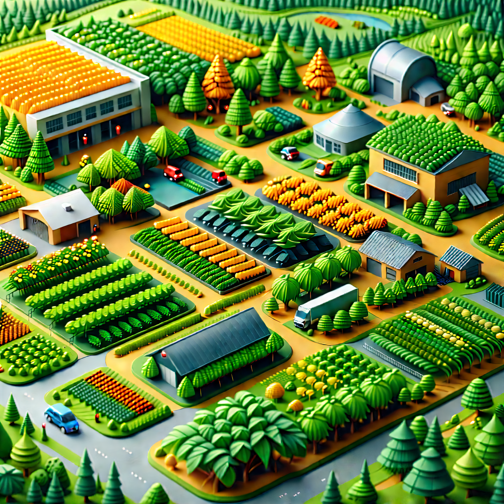 Agricultural Technology In Research Center With Cartoon-like Drawing