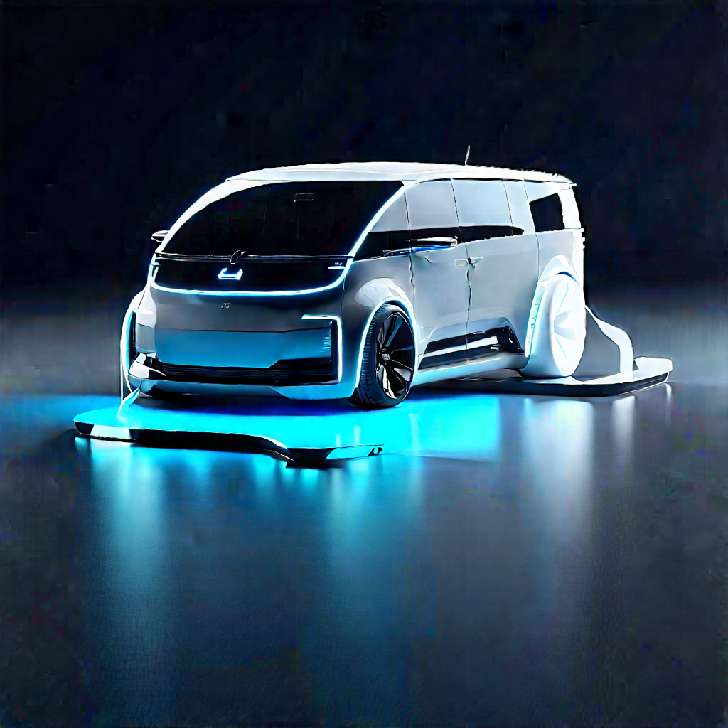 Innovative Electric Vehicle Design With Futuristic Blue