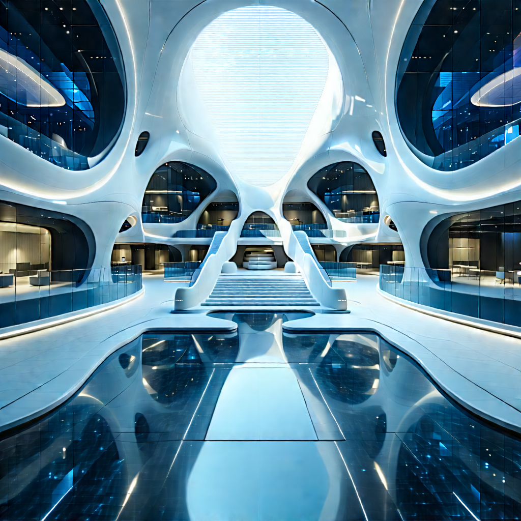 (futuristic:1.37) Innovation Hub With Large, Modern