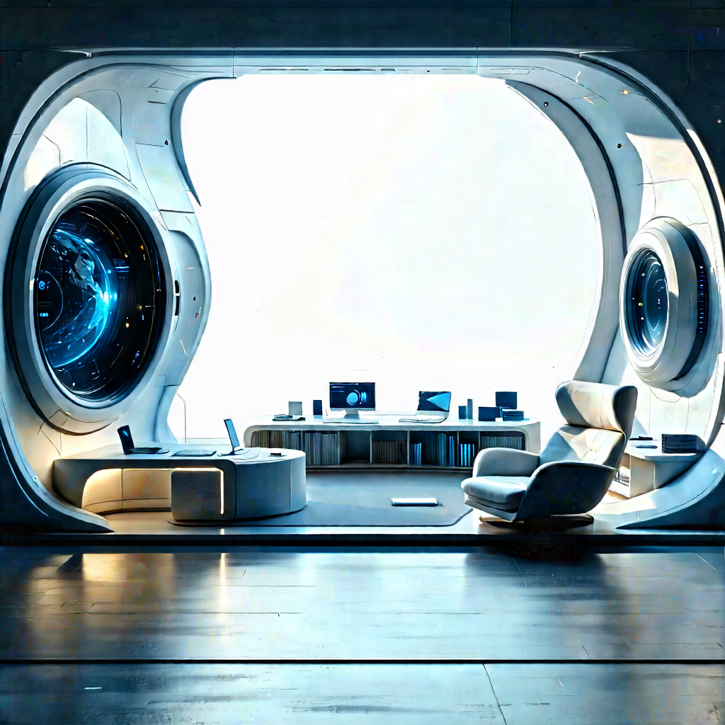 Futuristic tech startup office