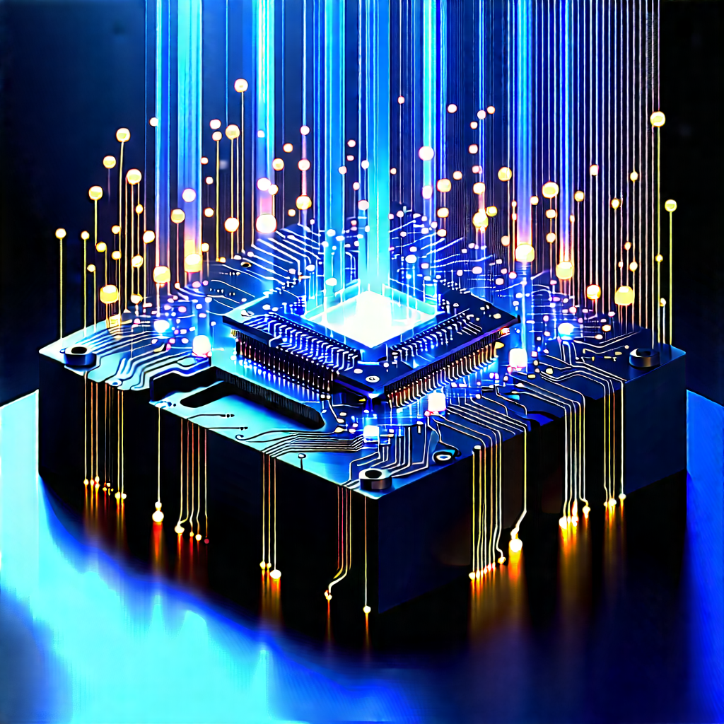 Quantum Computer With Data Streams With Close-up Computer