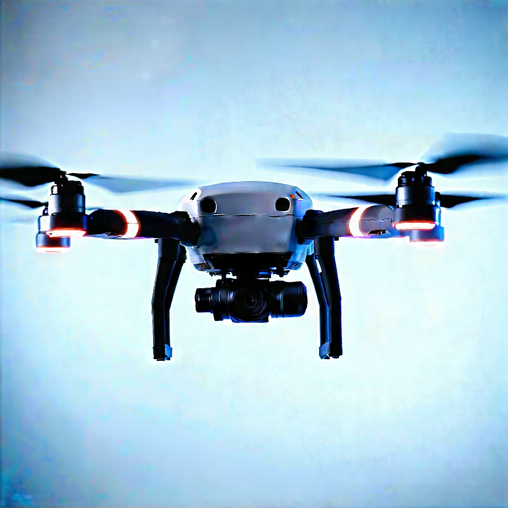 Drone With Glowing Screen With Small Drone