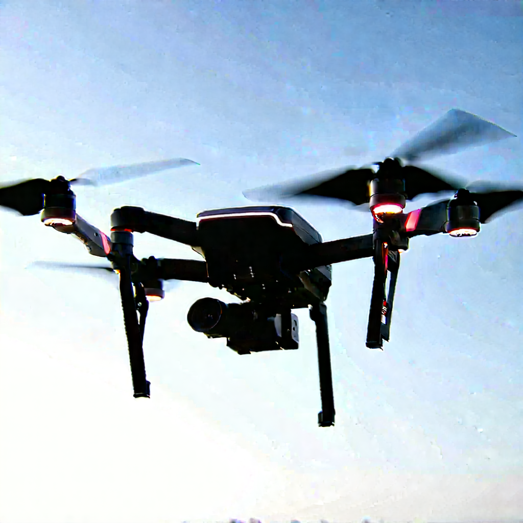 Drone With Digital Artwork With Black White