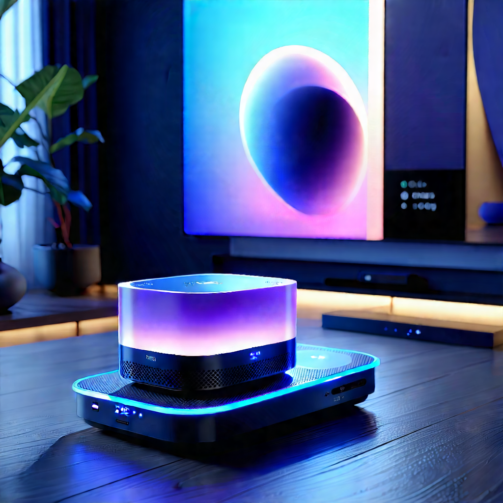 Smart Home Device With Streaming Content With Image, There