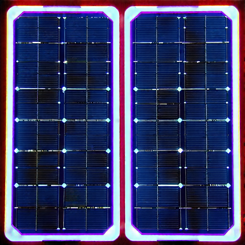 Solar panel with neon accents