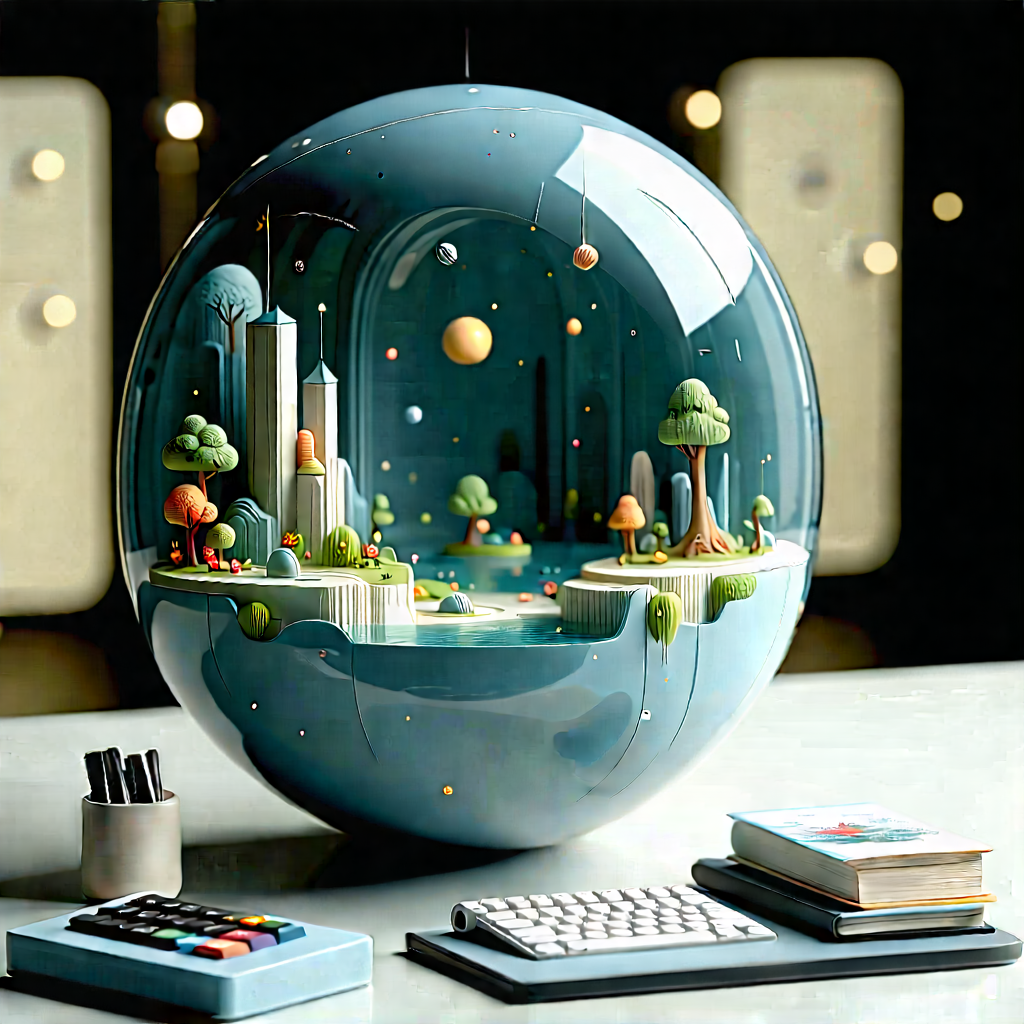 Educational Technology In Design Studio With Large Blue