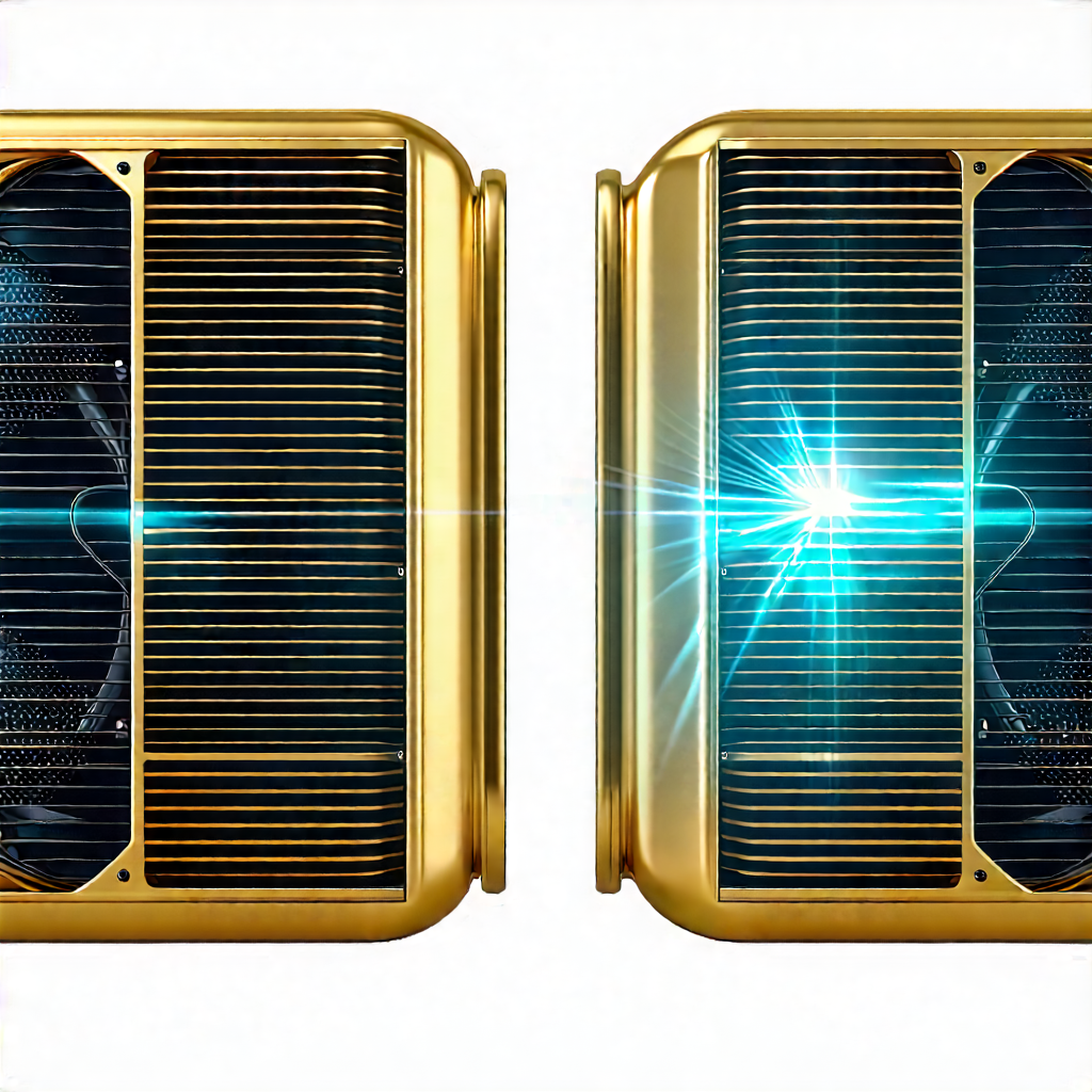 Close-up Of Cooling System With Large, Shiny,