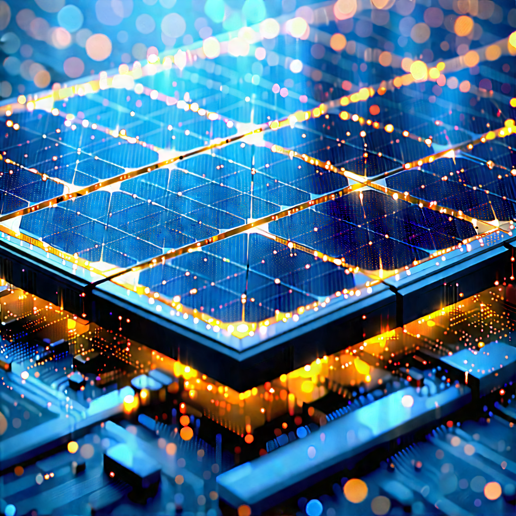 Solar Panel With Digital Particles With Solar Panel