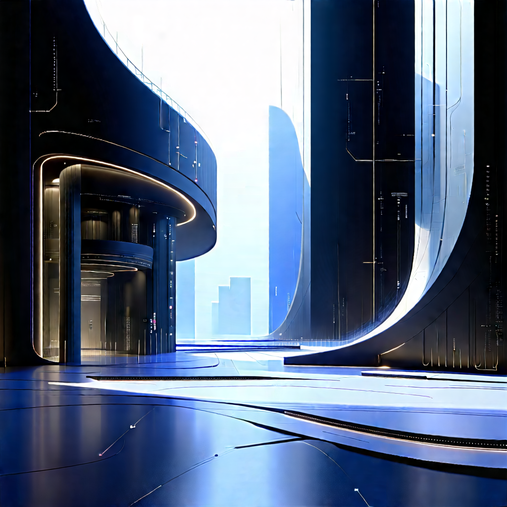 Futuristic Innovation Hub With Image, There