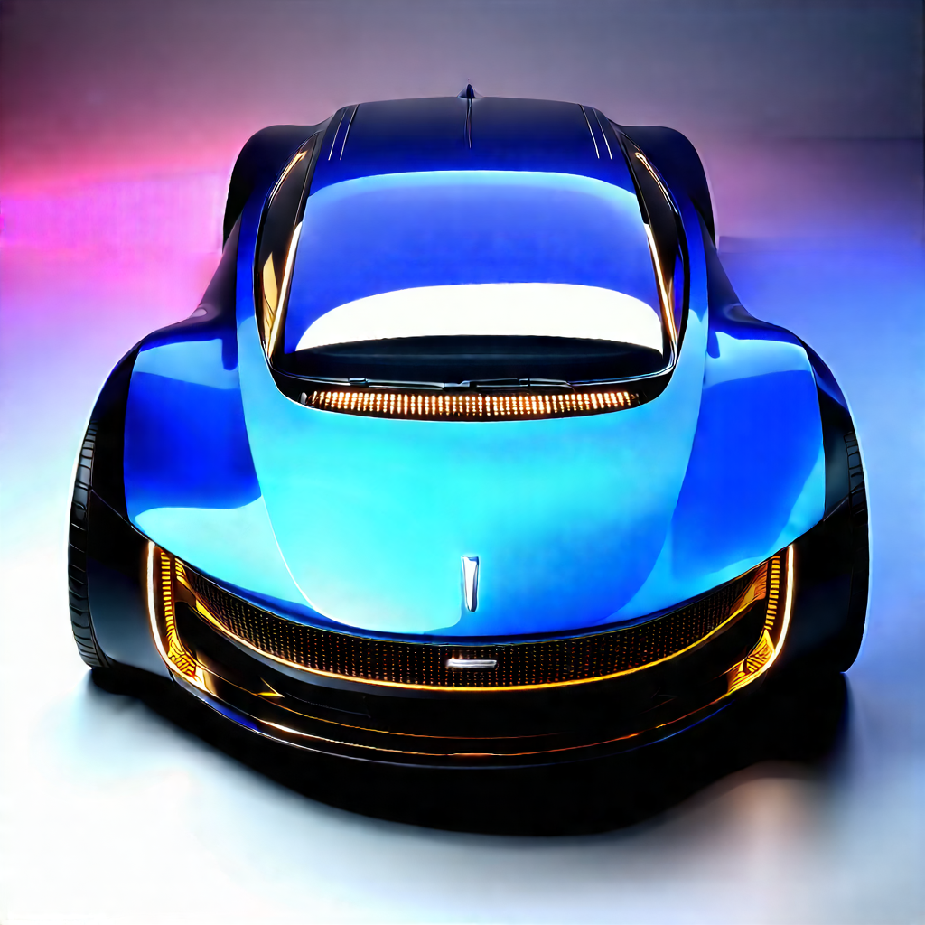 Innovative Electric Vehicle Design With Blue Sports
