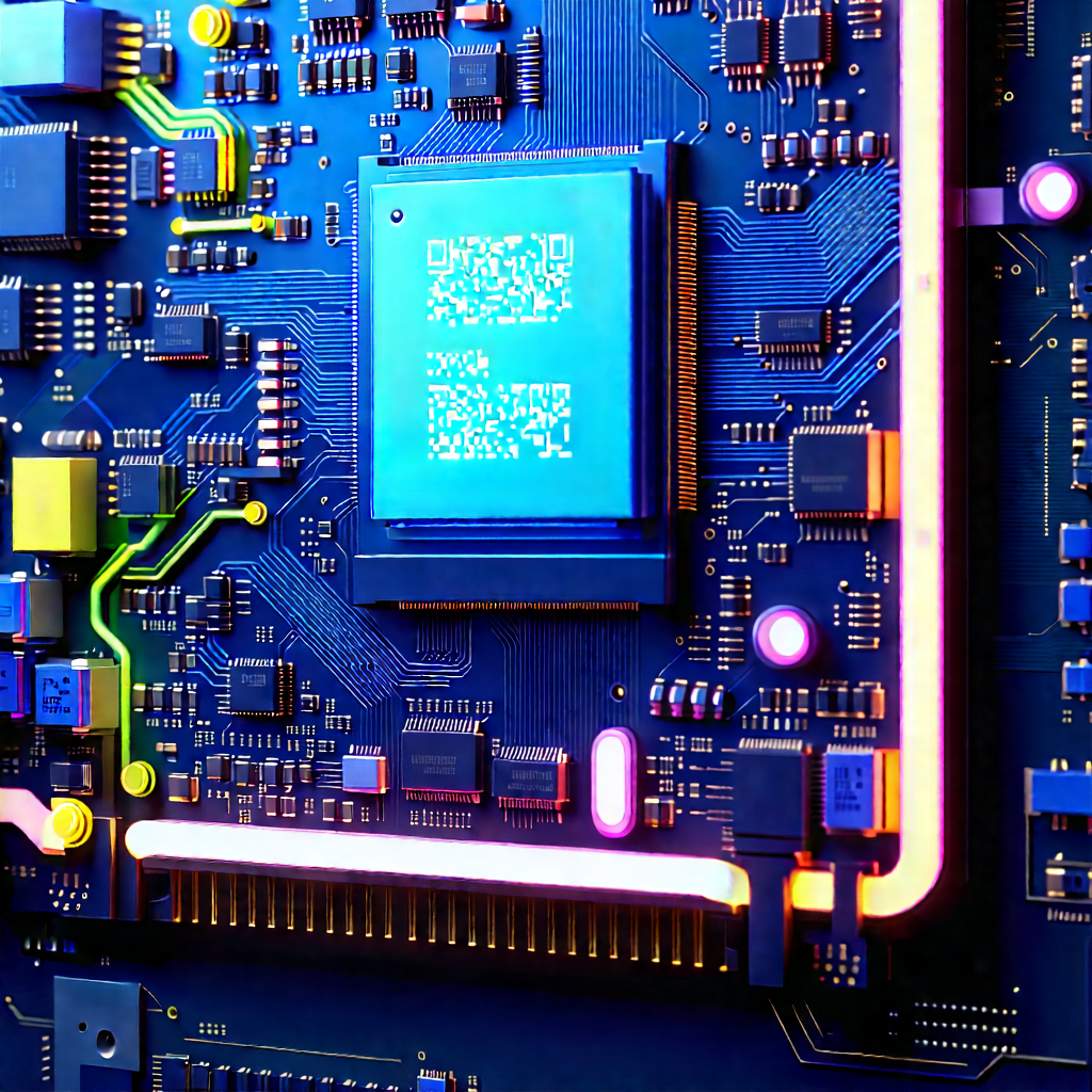 Circuit board with neon accents
