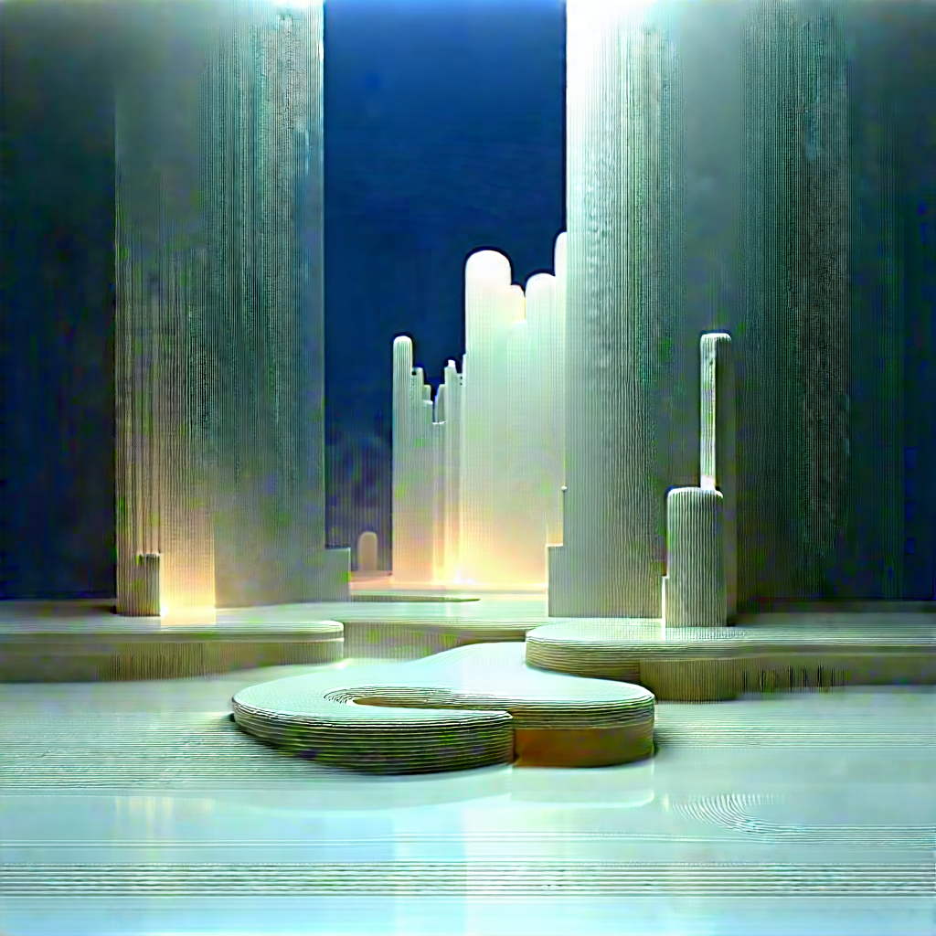 Futuristic (digital:1.11) Workspace With Futuristic Cityscape