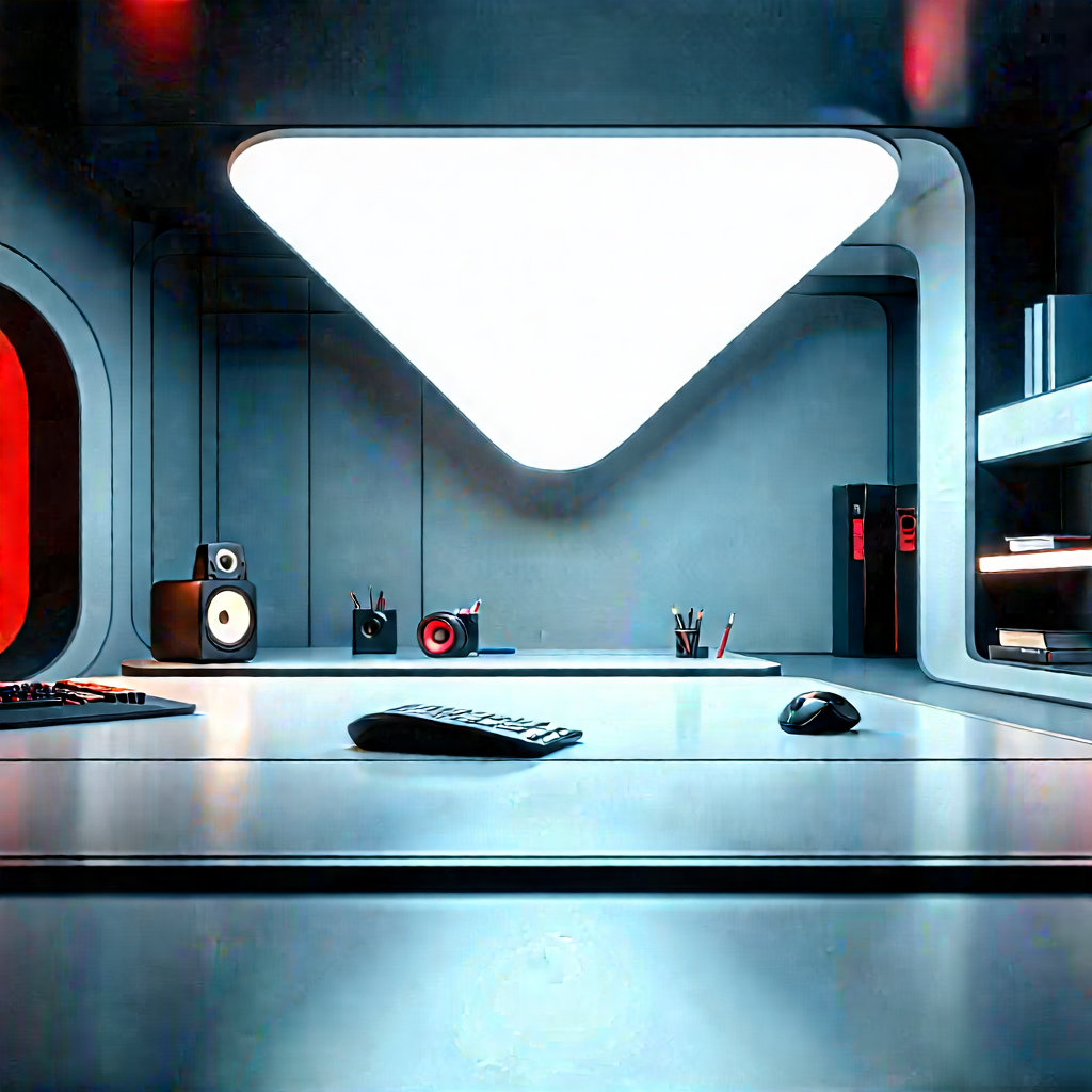 (futuristic:1.49) Digital Workspace With Modern, Sleek
