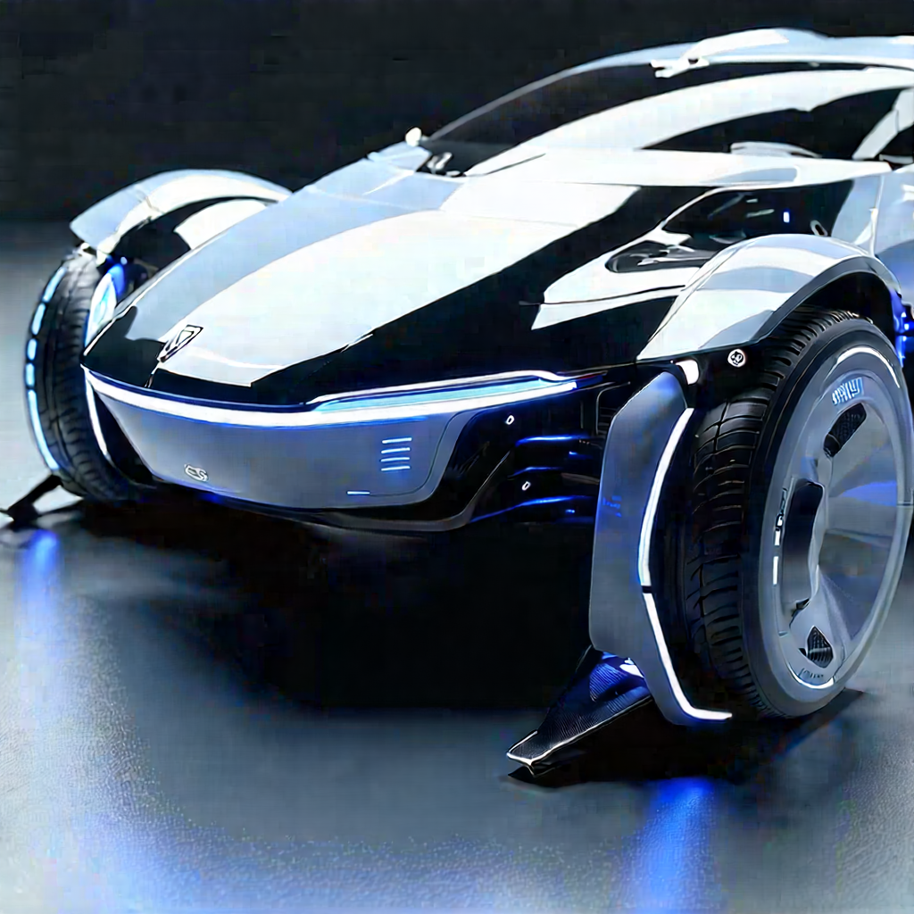 Innovative Electric Vehicle Design With Futuristic Parked