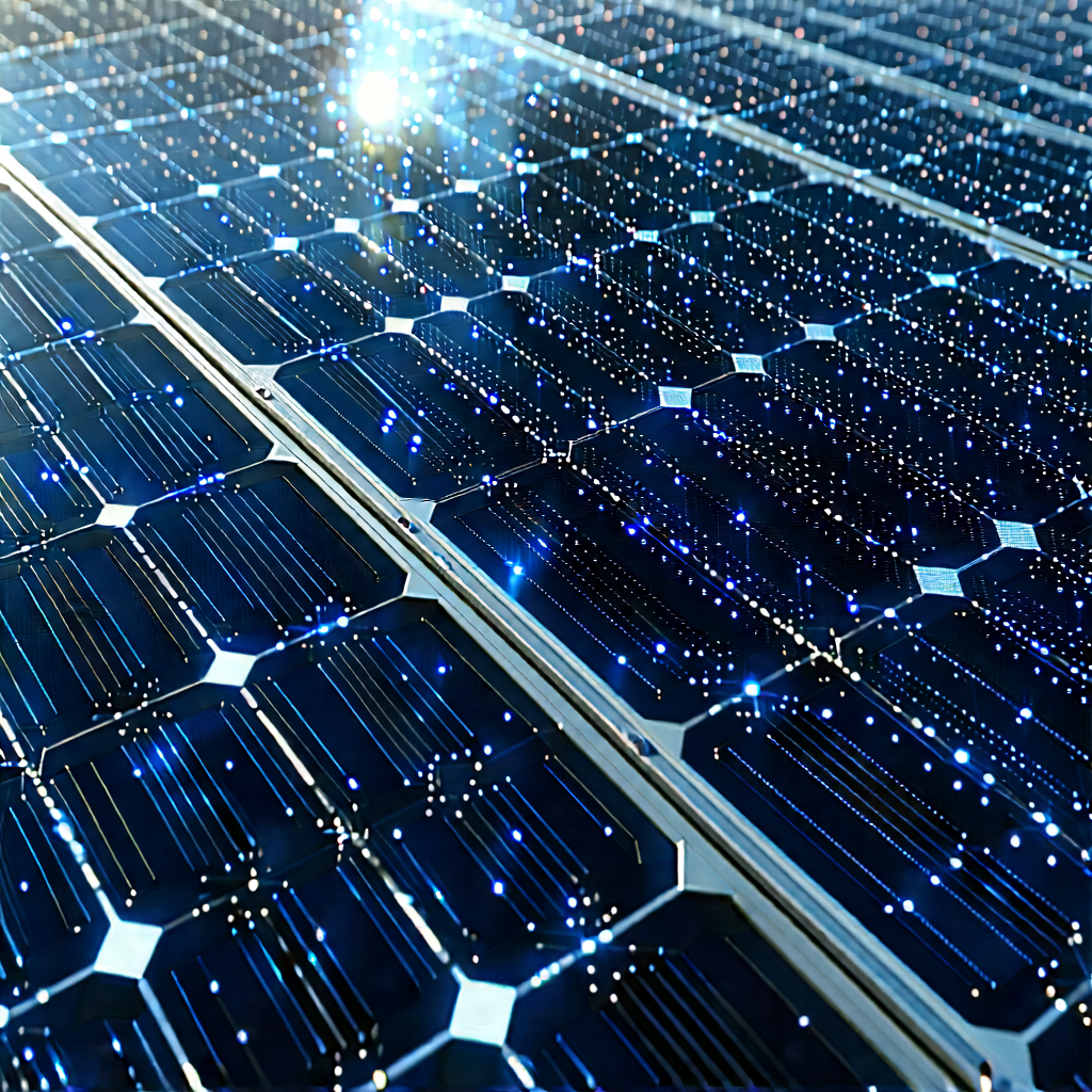 Solar panel with digital particles