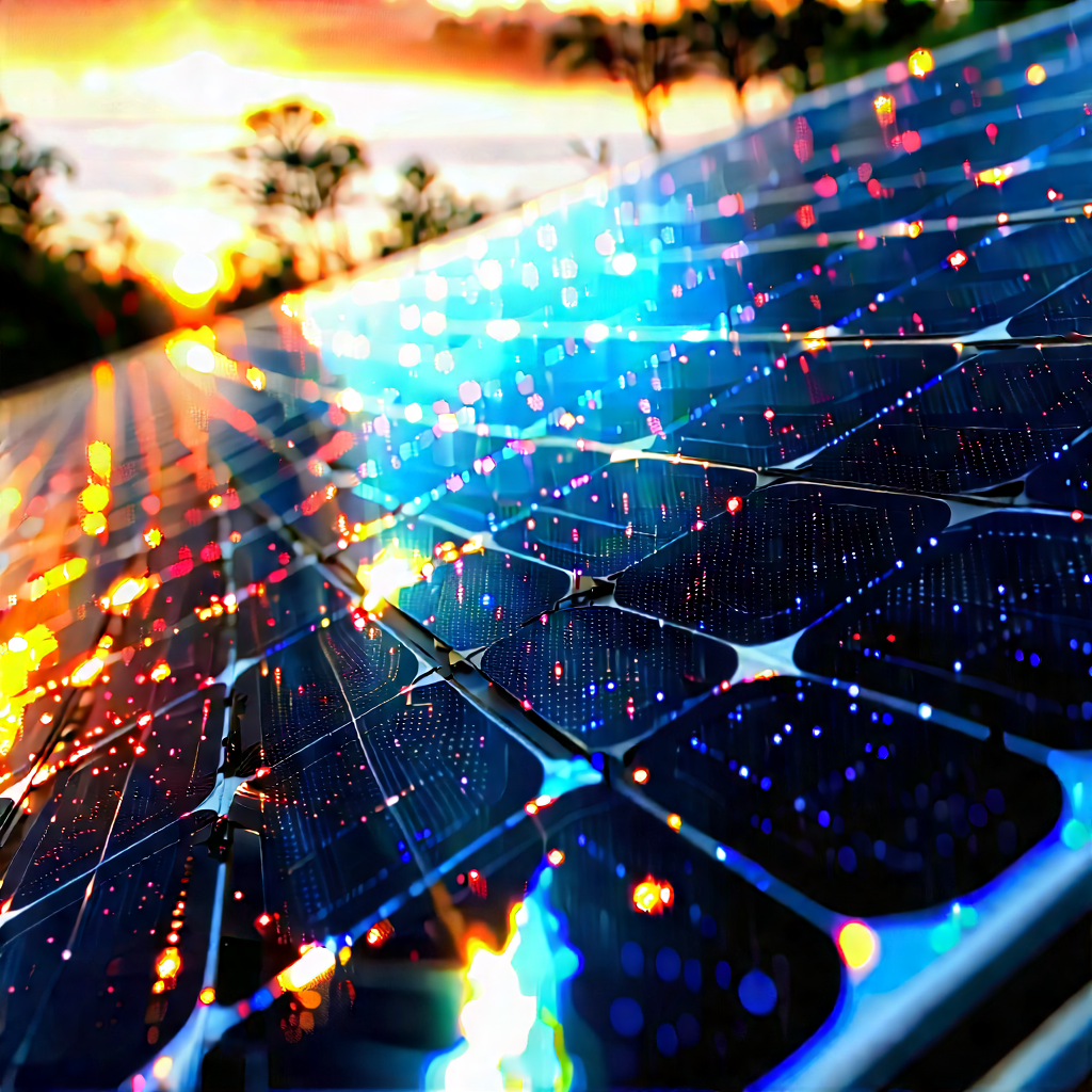 Solar panel with digital particles