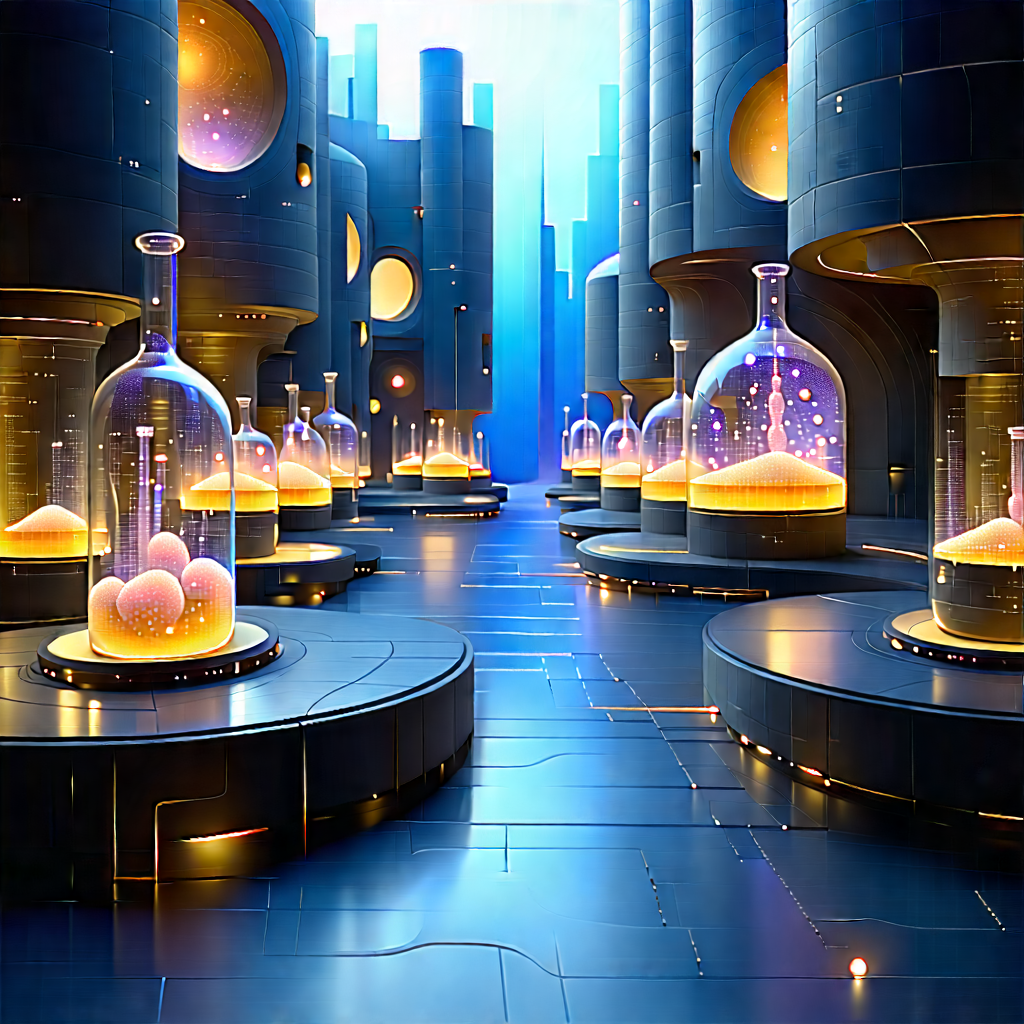 Futuristic Research Laboratory With Image, There