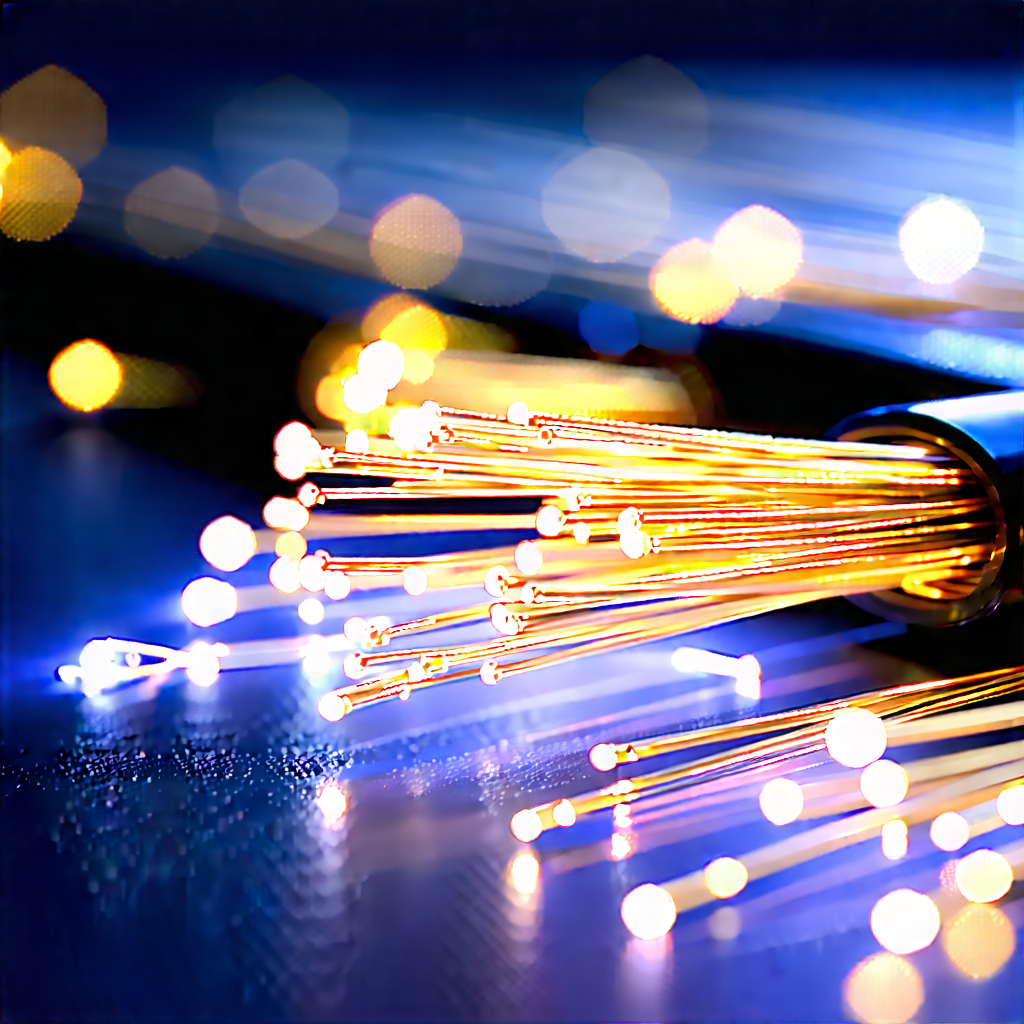 Close-up Of Fiber Optic Cables With Close-up Group