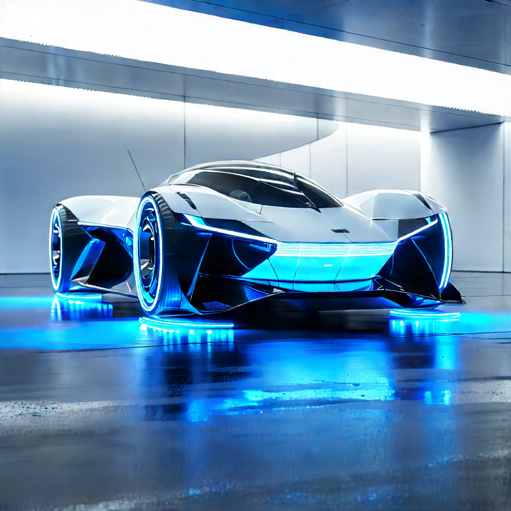 Innovative Electric Vehicle (design:1.38) With Futuristic White