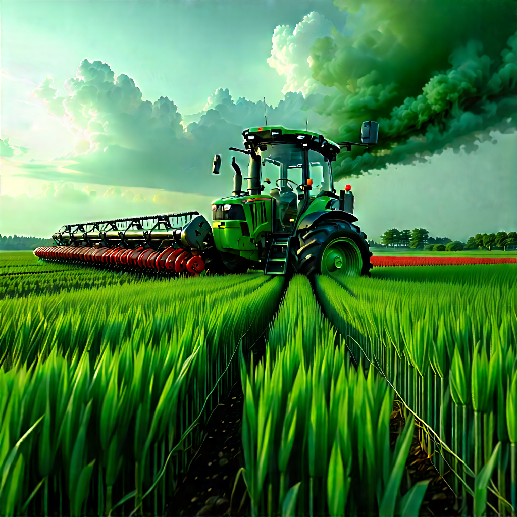 Agricultural Technology In Tech Office With Large Green