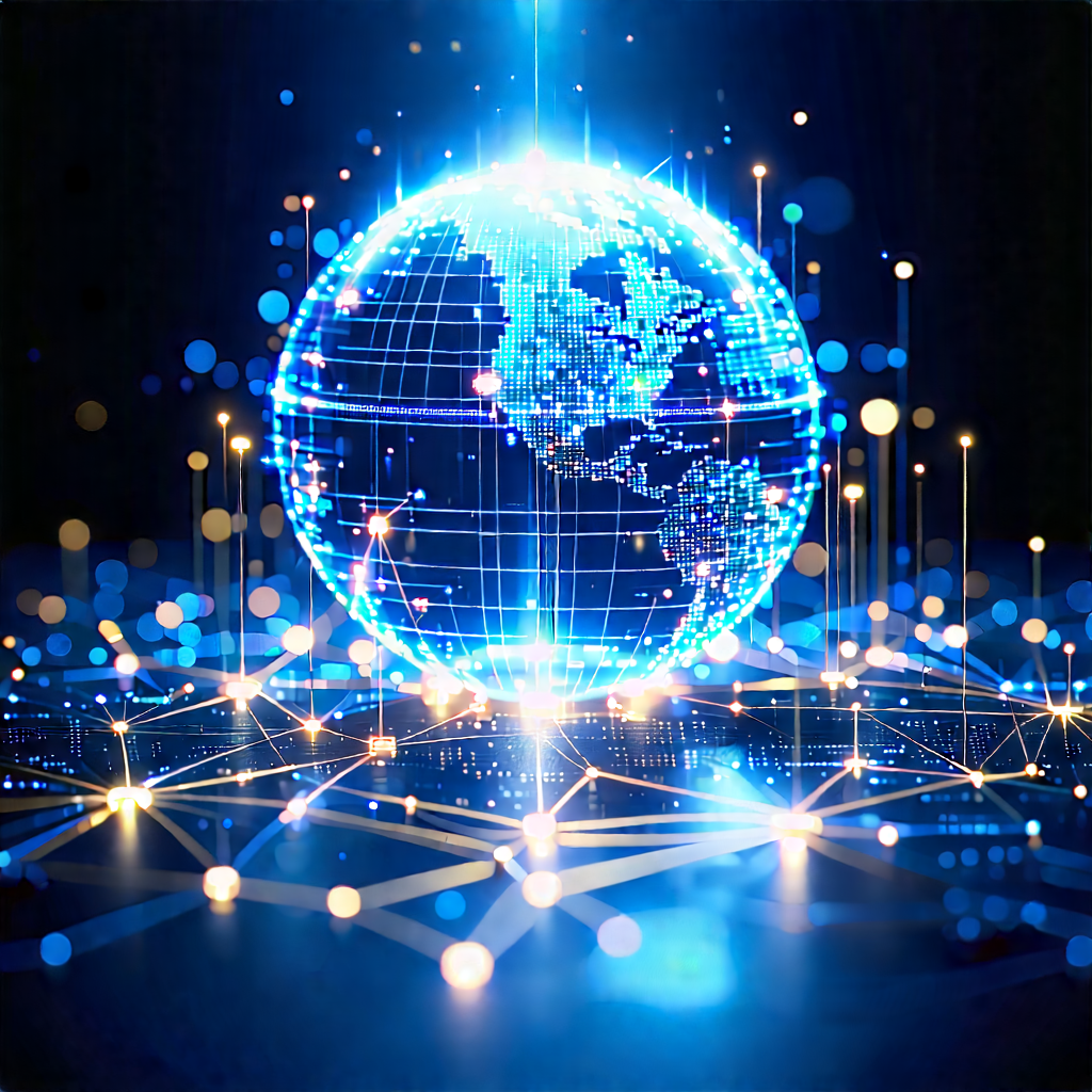 Blockchain Network Visualization With Blue White