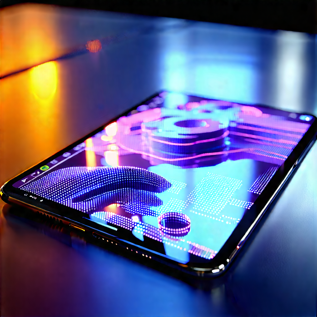 Tablet With Holographic Display With Cell Phone